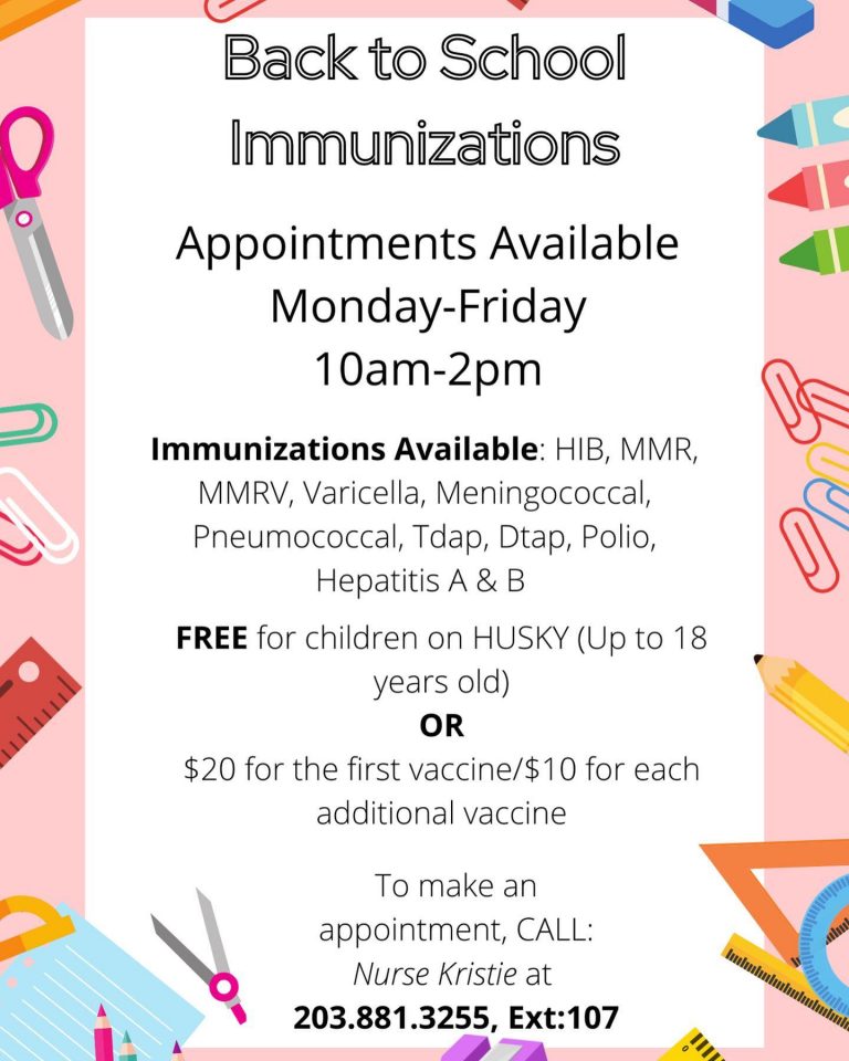 2022 Back to School Immunizations Naugatuck Valley Health District