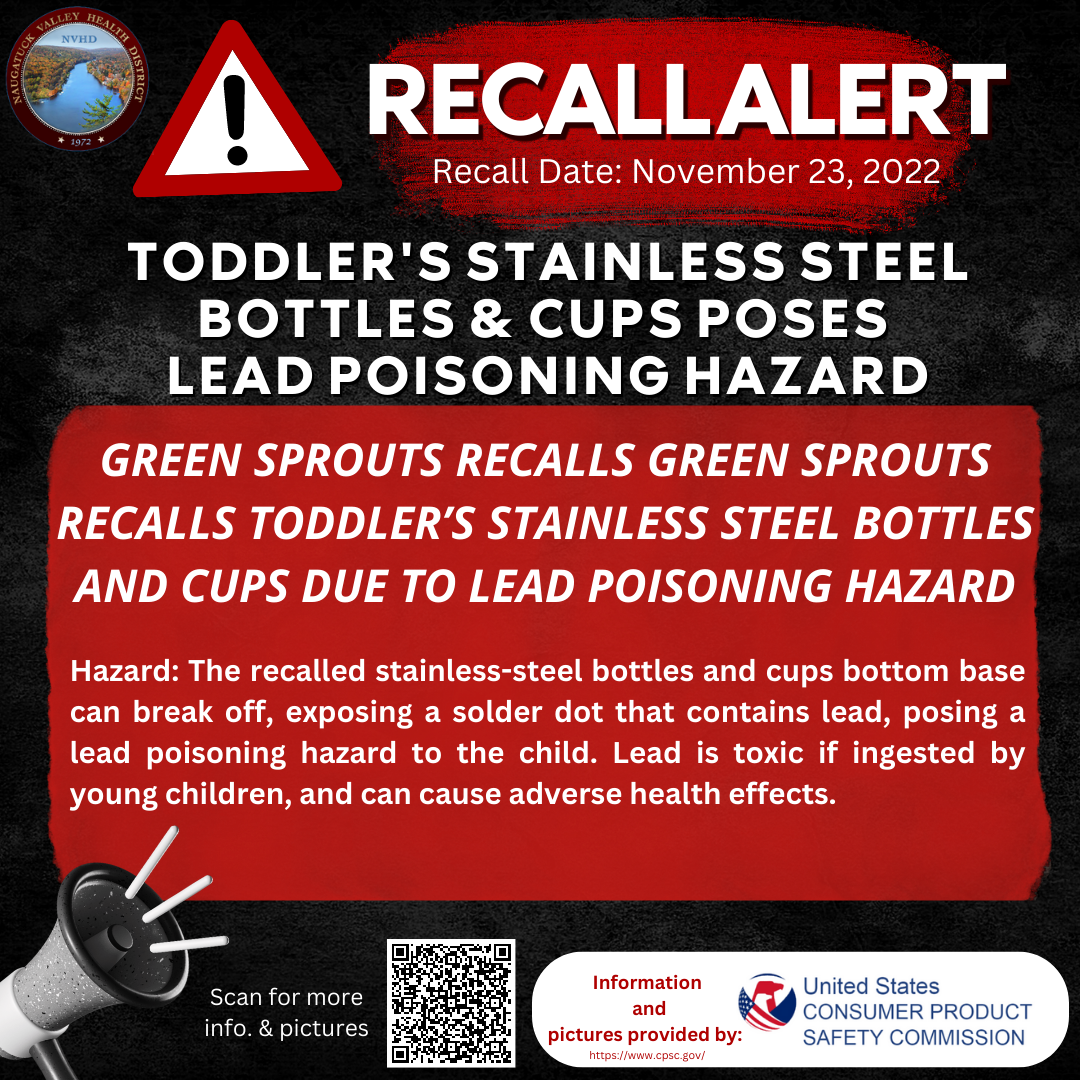 Green Sprouts Recalls Toddler's Stainless Steel Bottles and Cups Due to  Lead Poisoning Hazard (Recall Alert)